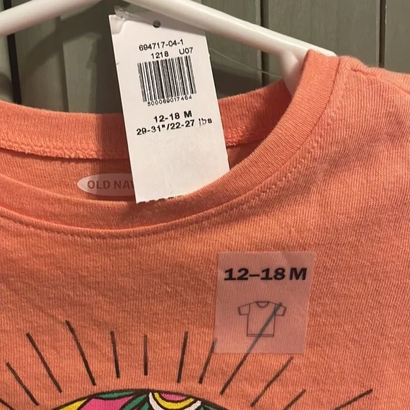 Old Navy Rise & Shine 12-18 Month Floral Top - Picture 2 of 3